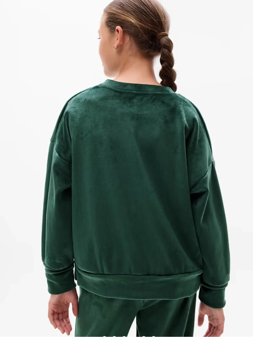 NWOT Athleta girl cozy rib crewneck in pine